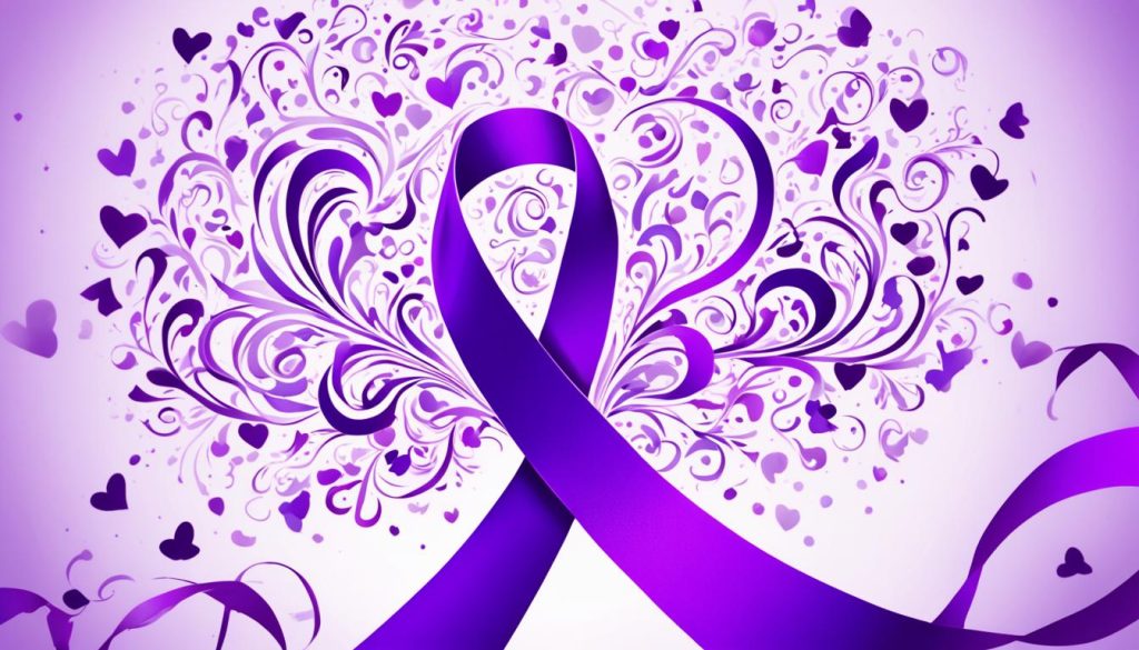 purple ribbon meaning